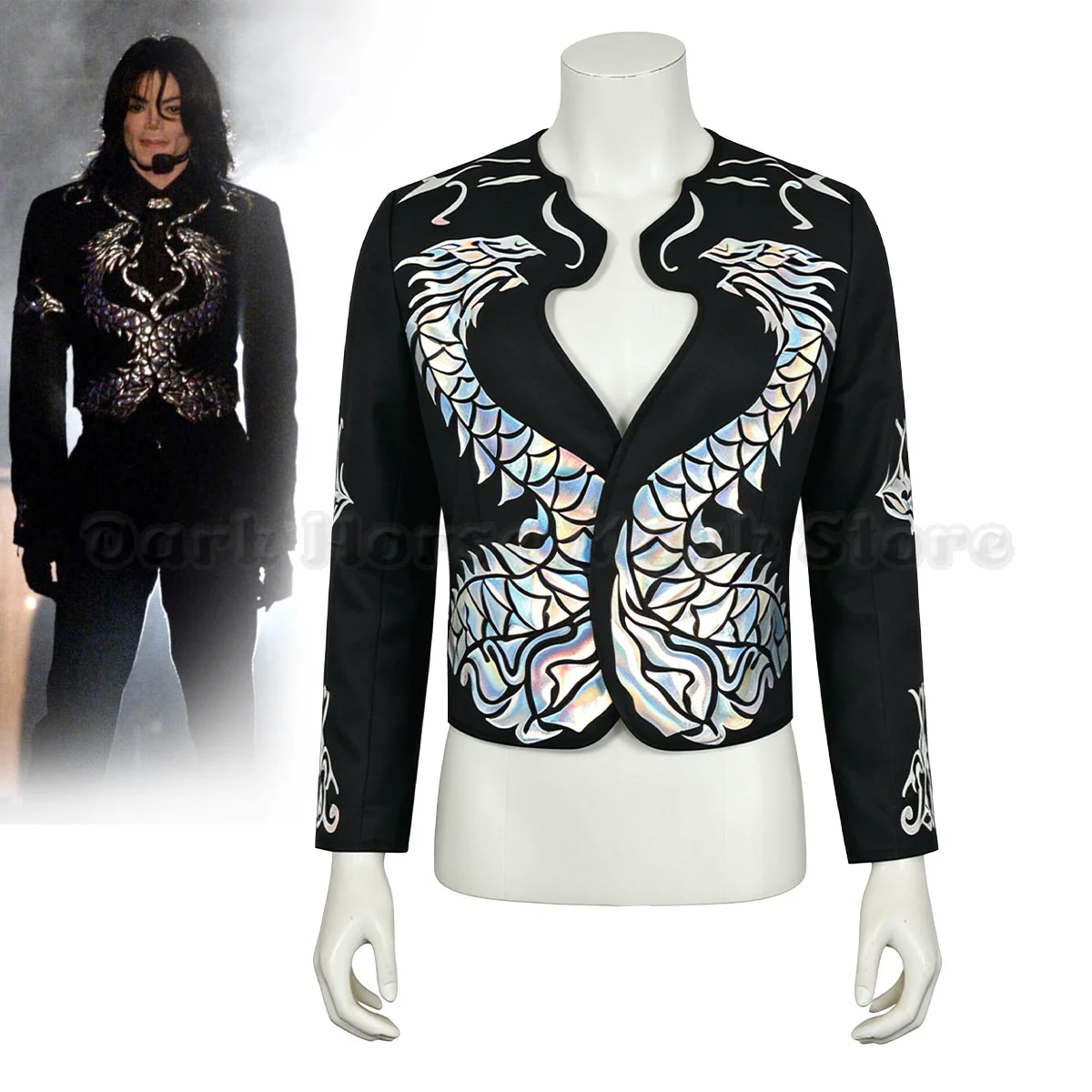 Herren-Cosplay-Jacke für Michael Jackson Dangerous Tour Kostüme Halloween Weihnachtsfeier Herren-Überzieher Neues Bühnenshow-Outfit
