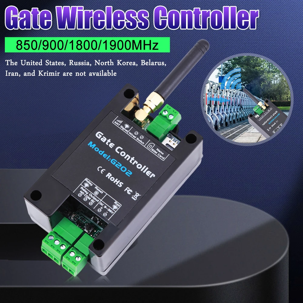 G202 2G Remote Control 200 Users GSM Gate Opener Relay Switch Door Access Wireless Door Opener By Free Call 850/900/1800/1900MHz