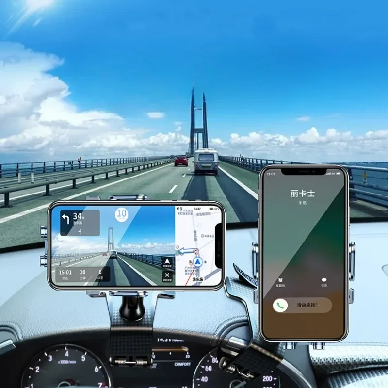 Dashboard Car Phone Holder Rotation Mount With Rubber Gripper Universal Car Smartphone Bracket For Navigation Parking Number