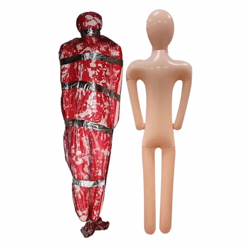 Realistic Fake Corpse Decor Waterproof Creepy Halloween Horror Hanging Decor Red Bloody Scary Hanging Dummy Prop Haunted House