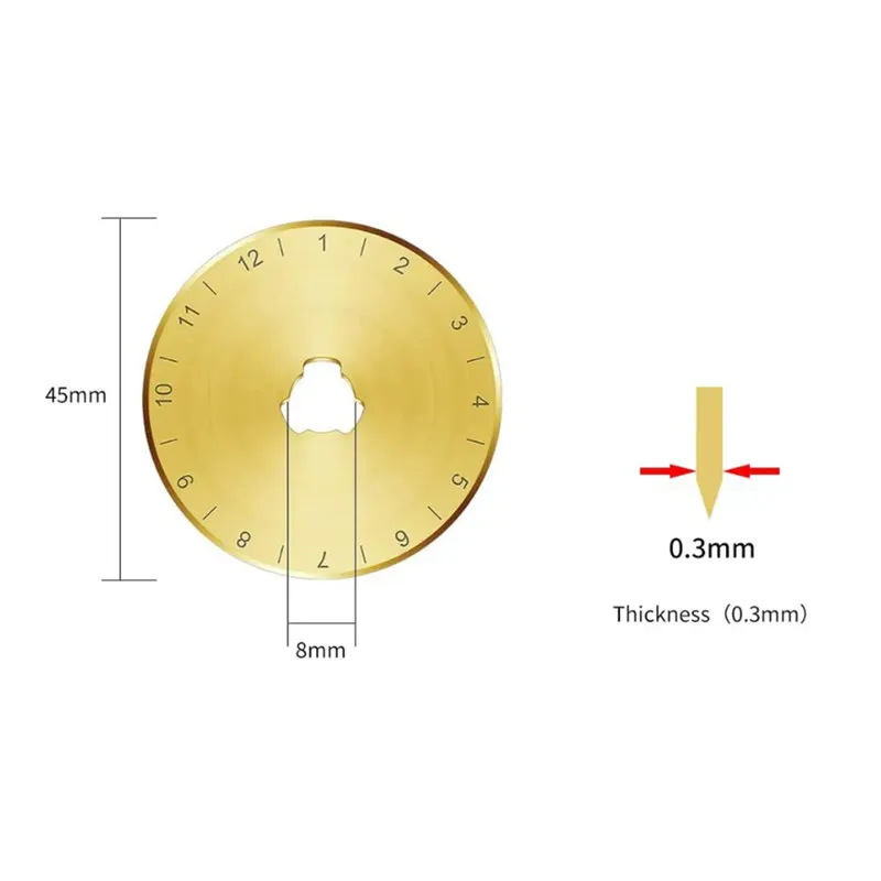 10pcs Titanium Coated 45mm Rotary Cutter Blades SK5 Replacement Blades Quilting Scrapbooking Sewing Leather Arts Crafts Cut