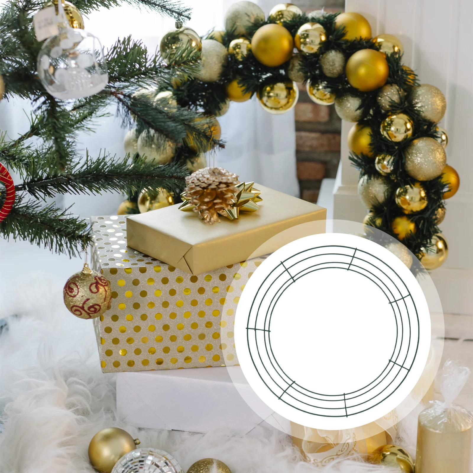 

2Pcs Iron Wreath Circle for Flower Pot Succulents Home Garden Decor Creative Design Long-Lasting Use DIY Wreath Frame