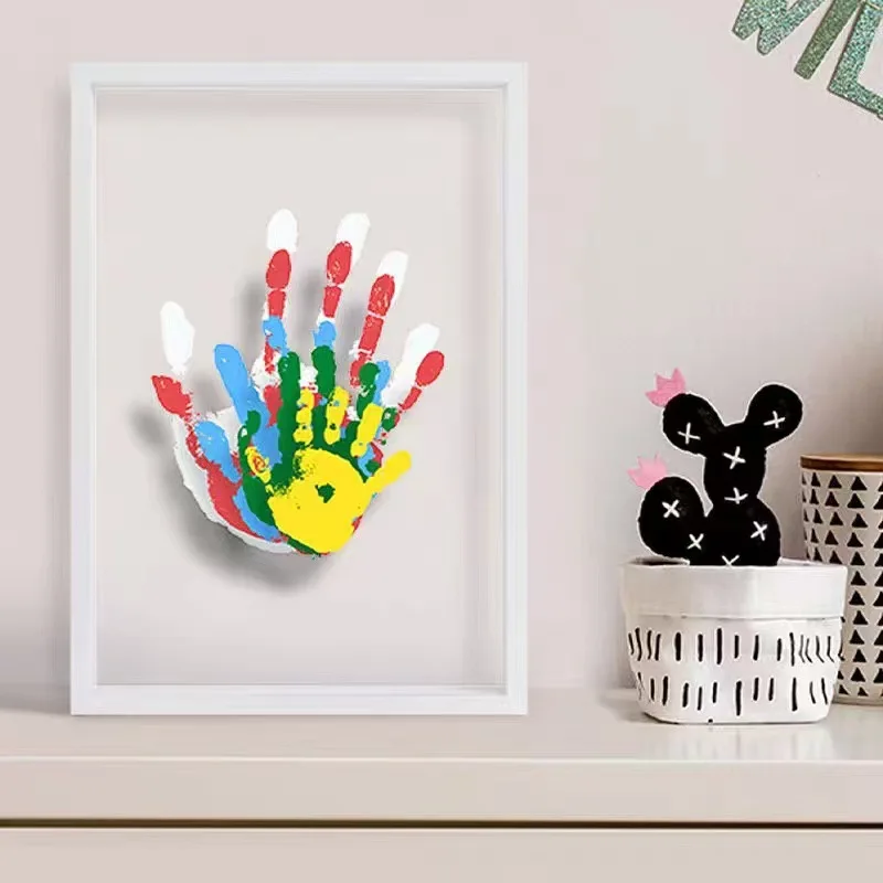 Handprint Photo Frame Four Pieces Five Pieces Couple Family Household Wood Handicrafts Parent-child Set Room Decoration