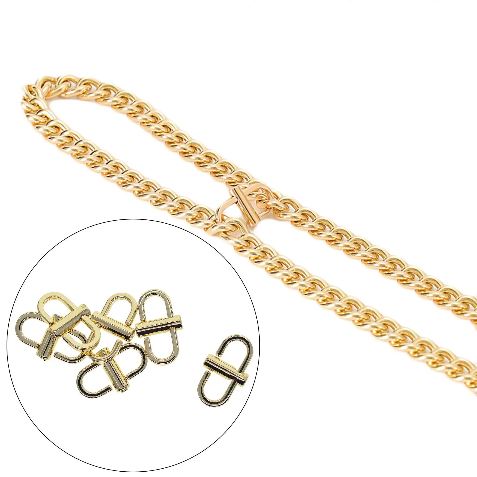 Adjustable Metal Buckles Chain Strap Shortener for Handbag Purse Backpack Length Adjuster Durable Hardware view 6