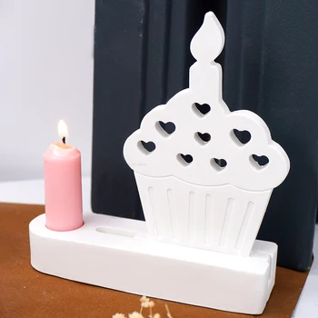 Moule en silicone pour gâteau en forme de cœur, bricolage, ornement, bougie chauffe-plat, bougeoir, plâtre exécutif, résine, prenant en compte les moules, décoration d'intérieur, ci-après, chandelier