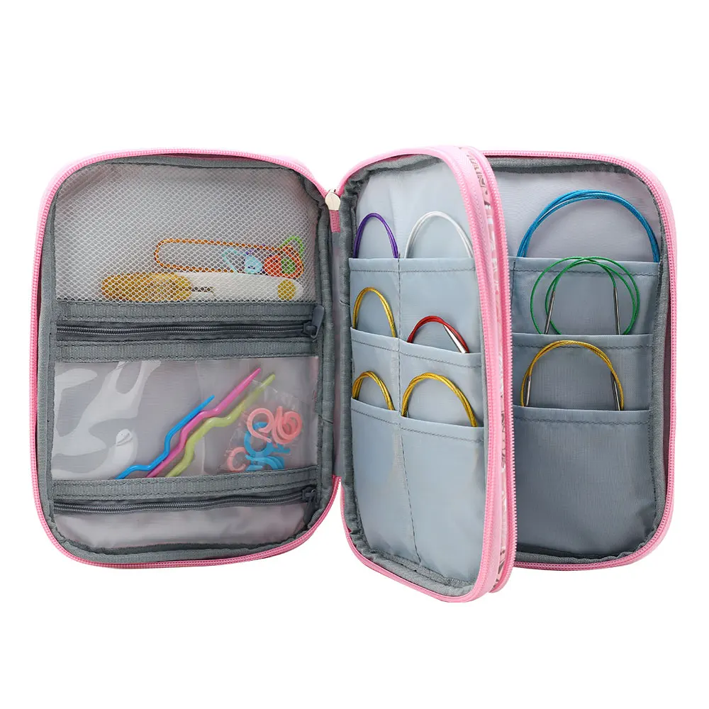

Empty Knitting Needles Storage Bag Waterproof Circular Knitting Needles Kit Case Crochet Needles Sewing Tool Accessories Bag