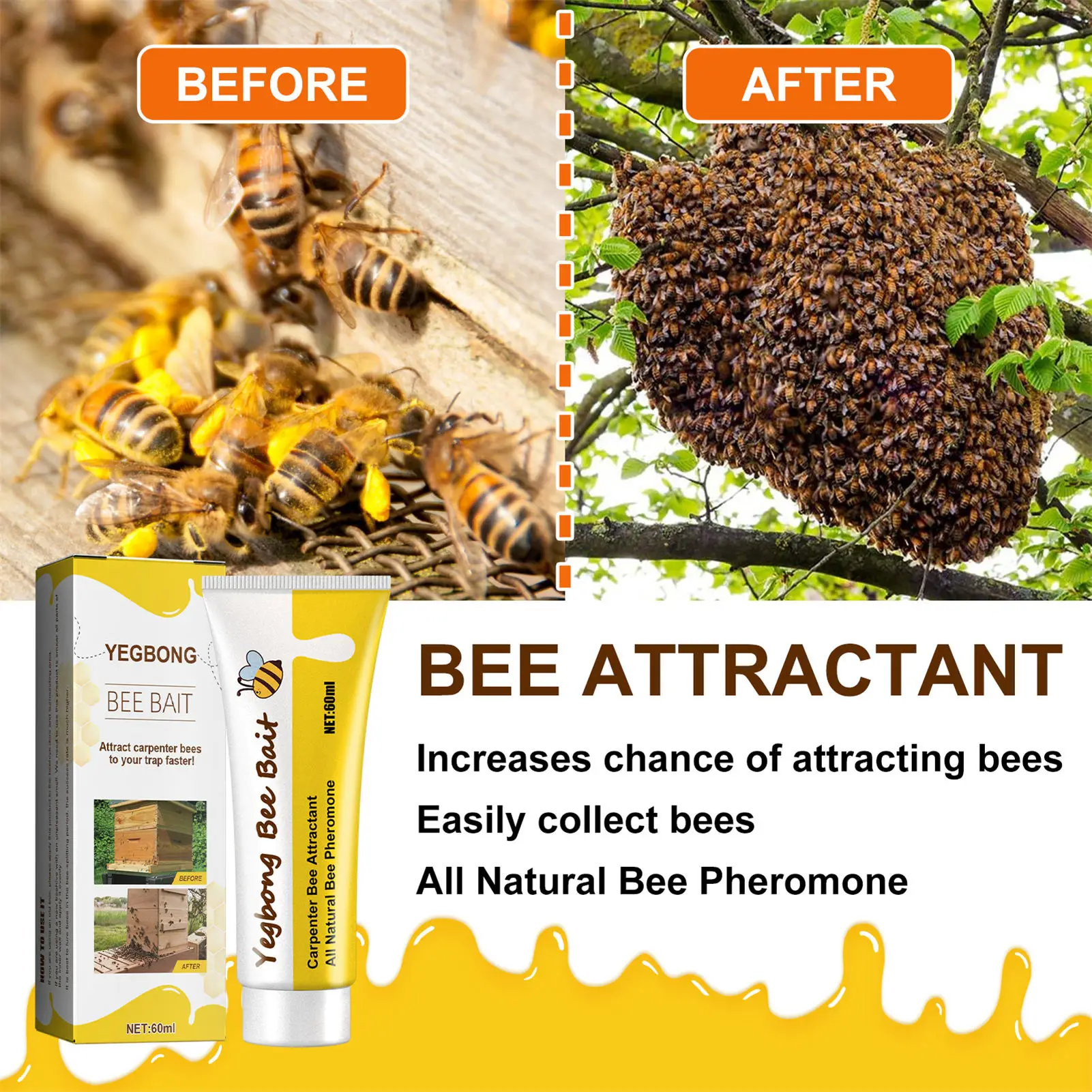 

Bee Attractant Bee Induction Spray Beekeeping Equipment Easy To Attract Bee Attractant Bait Trap Trap Honey Hive Bait Tool