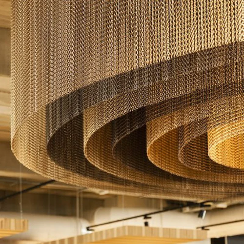 custom.Decorative Metal Coil Drapery Ceiling Decor Aluminium Wire Screen Mesh Chain Link Metal Curtains