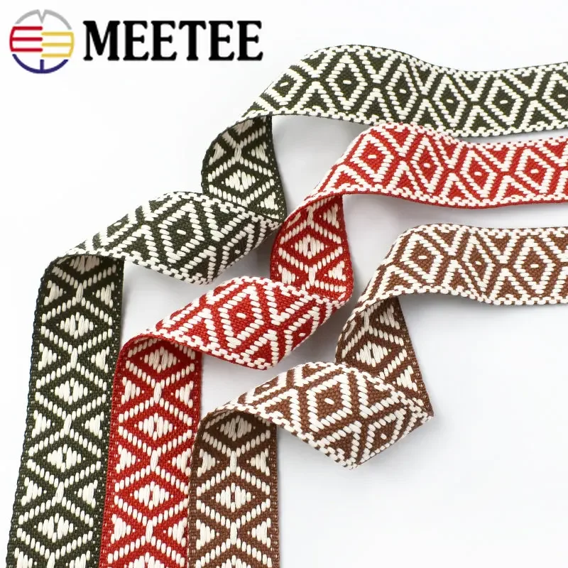 5/10M 38mm Ethnic Jacquard Webbing Strap Lace Trim Ribbon Backpack Waistband Shoes Hat Decor Bias Tape DIY Sewing Accessories