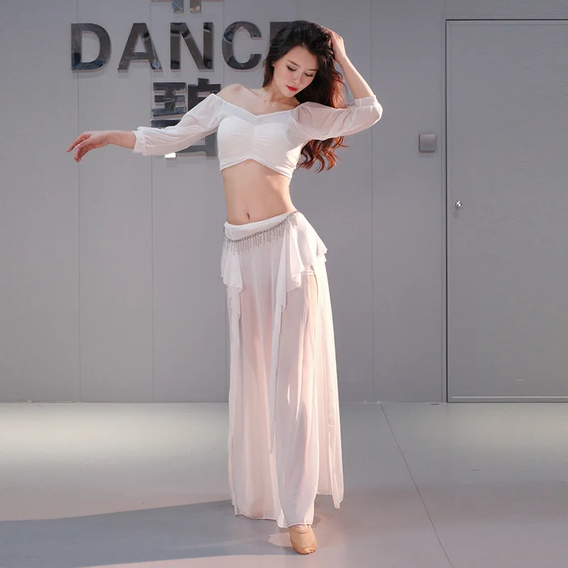 Personalizado 2025 novo traje de dança do ventre tamanho grande vestido prática conjunto topos e saia com malha vestido desempenho dança oriental