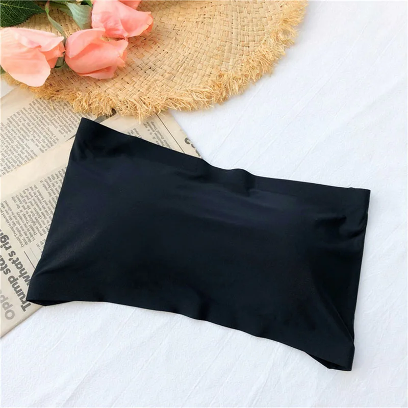 Black/White/Skin Womens Strapless Bra Bandeau Sexy Lingerie Seamless One-piece Tube Tops Women Removable Pads Intimates Basic