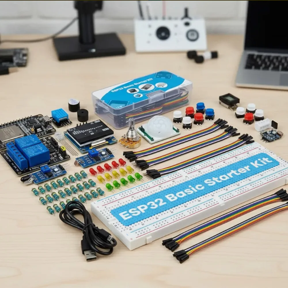 Electronic DIY Kit ESP32 ESP-32S WIFI Module Starter Kit for ESP32 WIFI Development Board ESP32 Module Kit Relay Display Sensor