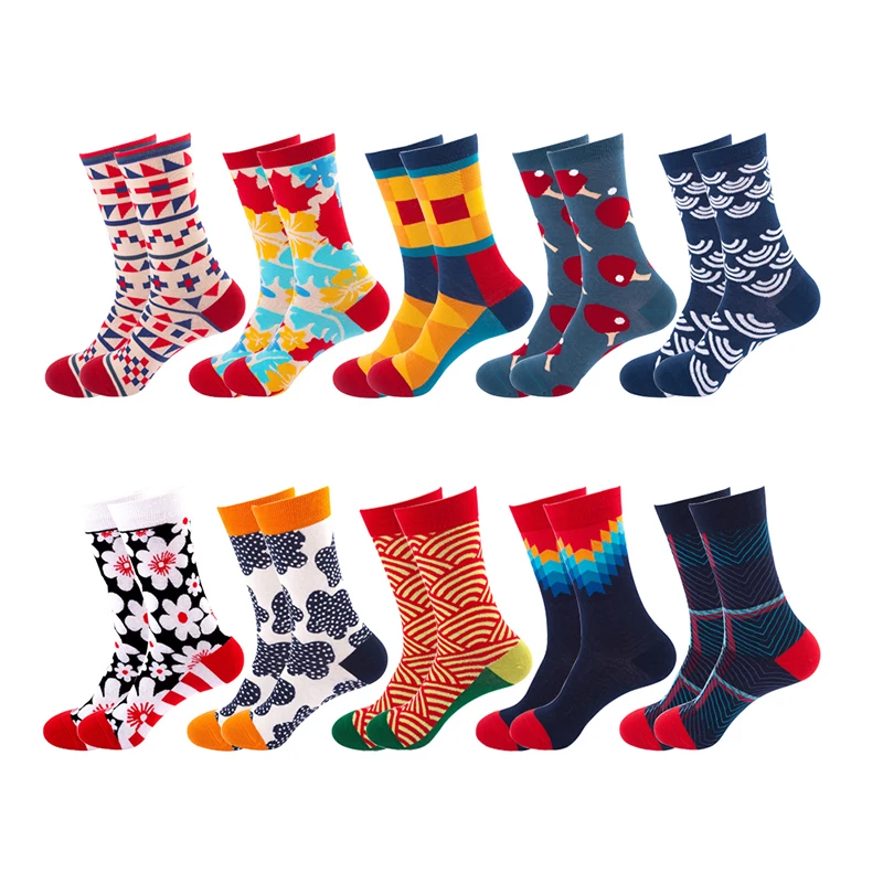 

Модные новые мужские и женские хлопковые носки, повседневные красочные забавные носки, милые уличные носки для скейтборда Happy Harajuku Sox Meias, деловые носки