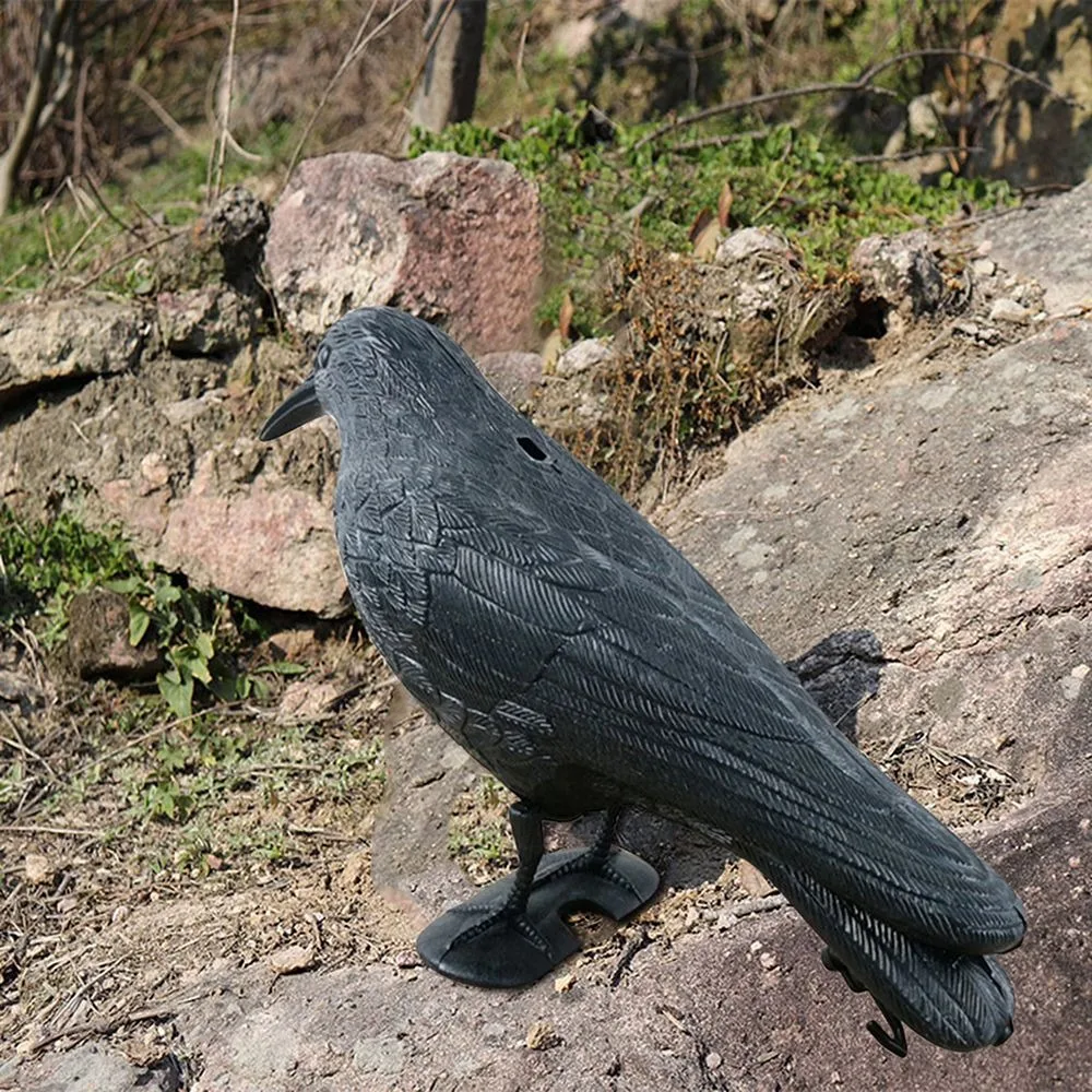 Halloween Black Life Size Crow Repellent Decorative Crow Decoration Deterrent Pest Control Weed Pest Decoy Courtyard Garden