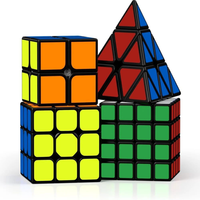 Qiyi Set 2X2 3X3 4X4 Pyramid Speed Magic Cube Black Professional Magic Cube Puzzle Cubo Magico Educational Toys For Children