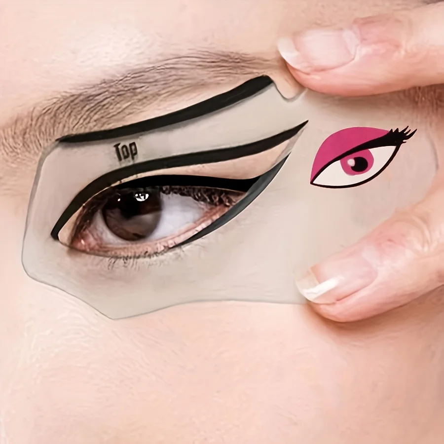 Multifunctional Eye Makeup Stencil Cards, Reusable Eyeliner/Eyeshadow Template Kit with for Daily Use & Professional Practice