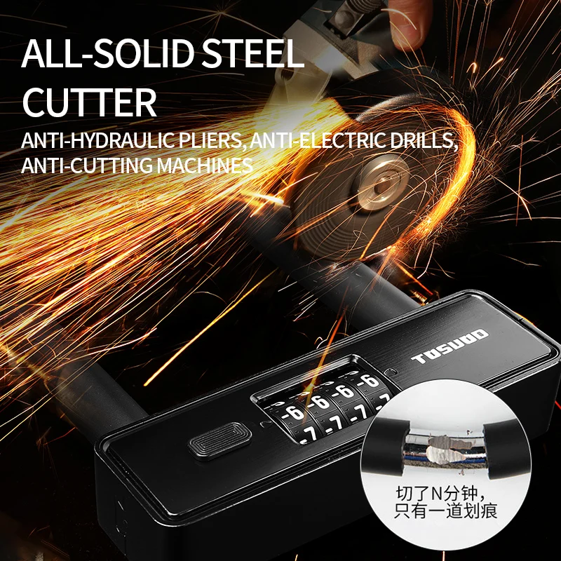 

TOSUOD High-Quality Bicycle Password U-lock for Mountain Bikes Waterproof and Reliable Anti-theft Lock Model 628 in Sleek Black.