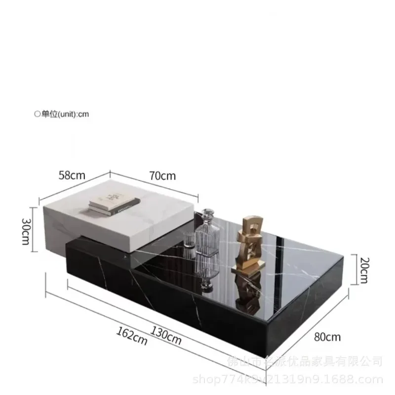 style  Natural marble coffee table Modern light luxury stone Italian tea table ss 8617