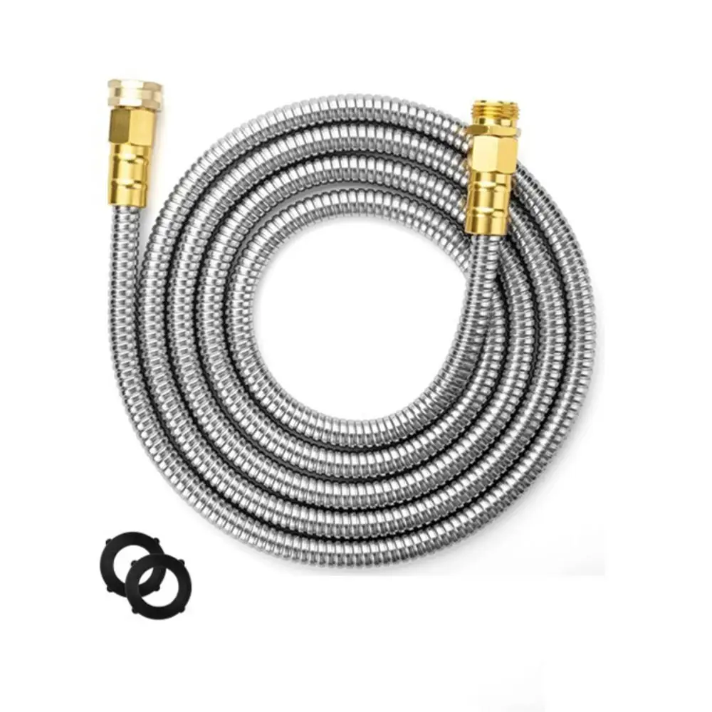 สายฝักบัวสแตนเลสเสริมท่อต่อป้องกันการระเบิดแรงดันสูงป้องกันการรั่วซึมฝักบัวมือถือสายยางห้องน้ำ