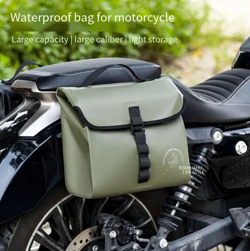 

Waterproof Large Capacity PU Motorcycle Bicycle Pannier Bag, Travel Hanging & Carry-on Cycling Storage Pack with Handles