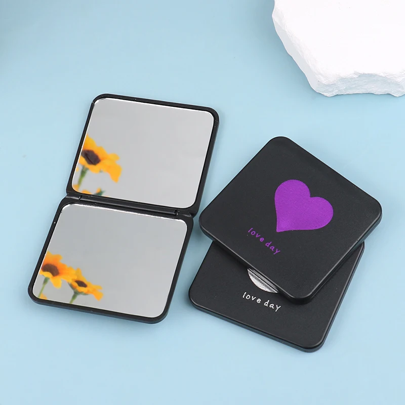 1PC Foldable Makeup Mirror Mini Square Makeup Vanity Mirror Portable hand mirror Double-sided mirror pocket makeup mirror