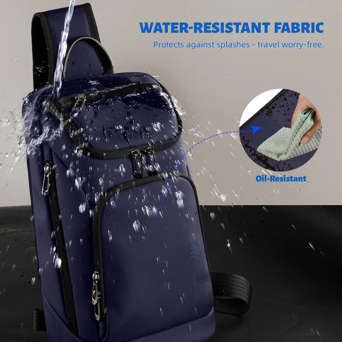 حقيبة كتف للأعمال من HK للرجال مقاومة للماء حقيبة كروس يومية مقاس 11 بوصة لجهاز iPad متعددة الوظائف محمولة للسفر وحقائب صدر قصيرة للرحلات #5