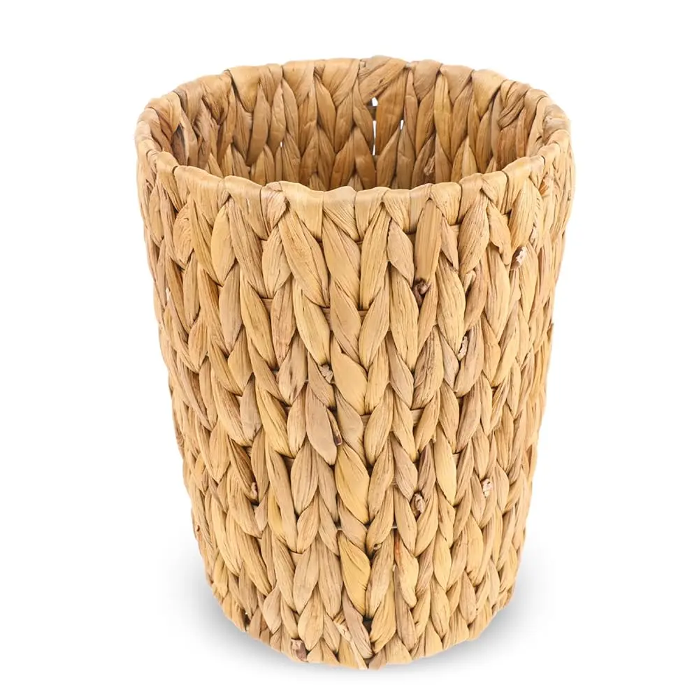 

Wicker Waste Basket, Handwoven Water Hyacinth Trash Can Small Bathroom Trash Can Boho Woven Decorative Office Garbage Cans fo