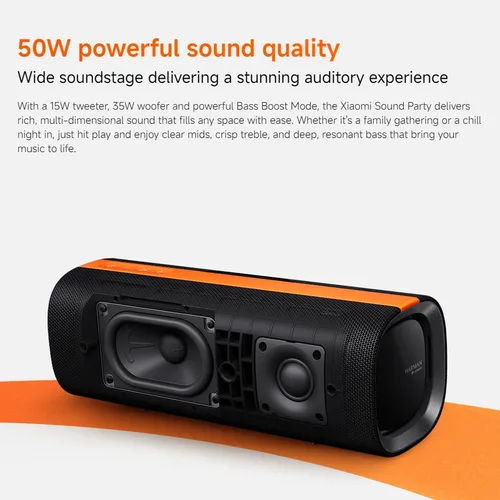 Imagen 2 del producto Xiaomi Sound Party 50W Potente calidad de sonido Modo Harman AudioEFX TWS 26h Tiempo de reproducción Admite carga rápida PD y carga inversa