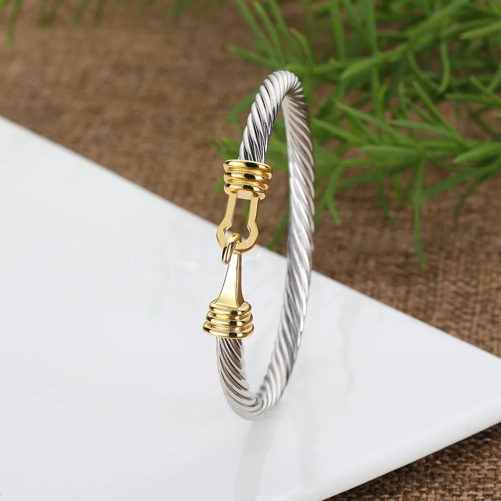 

2025 New DY Luxury Zircon Bracelet Women Retro Gold Bangle Pearl Heart Star Moon Opening Jewelry