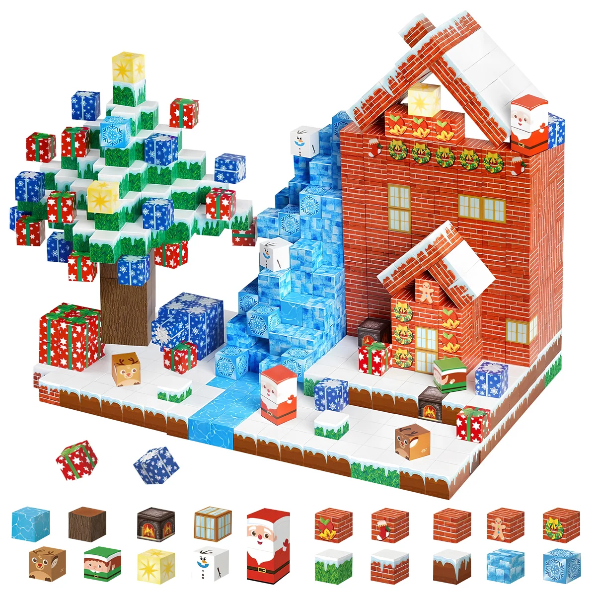 

Magnetic Blocks Christmas Set for Kids, Educational Travel Magnet Toy, Creative & Funny Birthdays, Christmas, New Year Gift