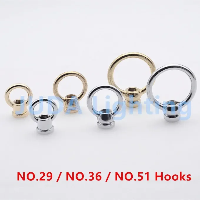 LED bulb pendant light Load bearing hook Closed hook round Ring M10 tooth thread chandelier ceiling lamp bronze gold accessories