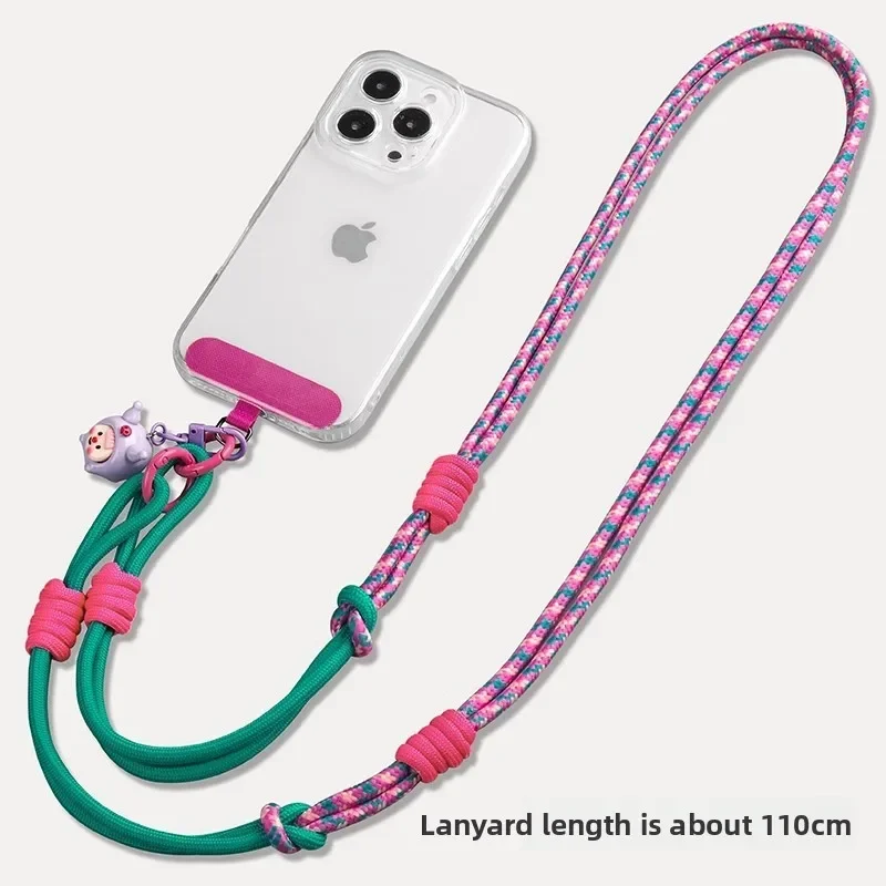 

2 in 1 Adjustable Universal Mobile Phone Lanyard Crossbody Neck Shoulder Wrist Strap Ins Style Braided for Travel Outdoor