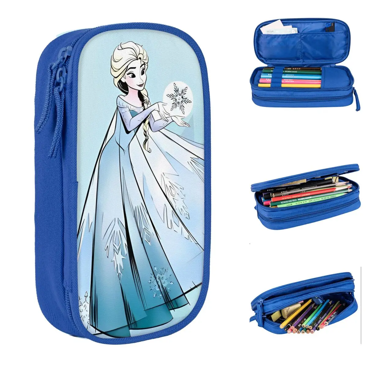 

Frozen Elsa Olaf Pencil Cases Lovely Fantasy Aesthetics Pen Holder Bags Kids Large Storage Students School Gift Pencilcases