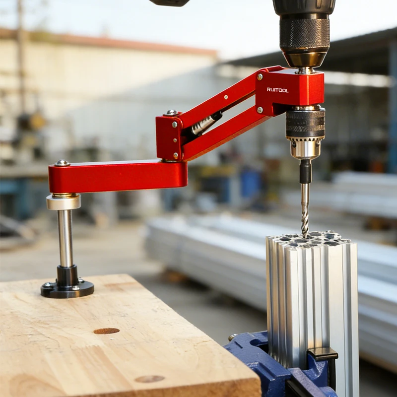 Adjustable Positioning Hands-Free Tapping Stand for Electric Drill Tapping Cantilever Bracket Aluminum Frame Horizontal Vertical