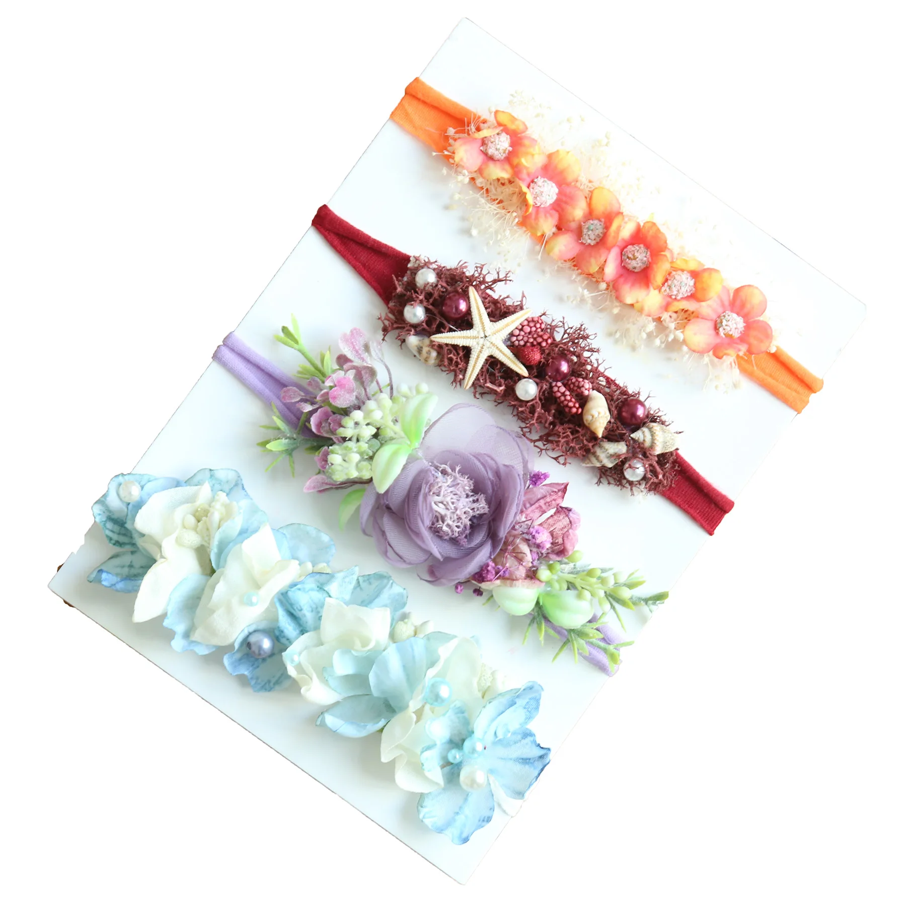 Tieback elástico para recién nacido, diadema Floral Vintage para niña, accesorio de fotografía para recién nacido