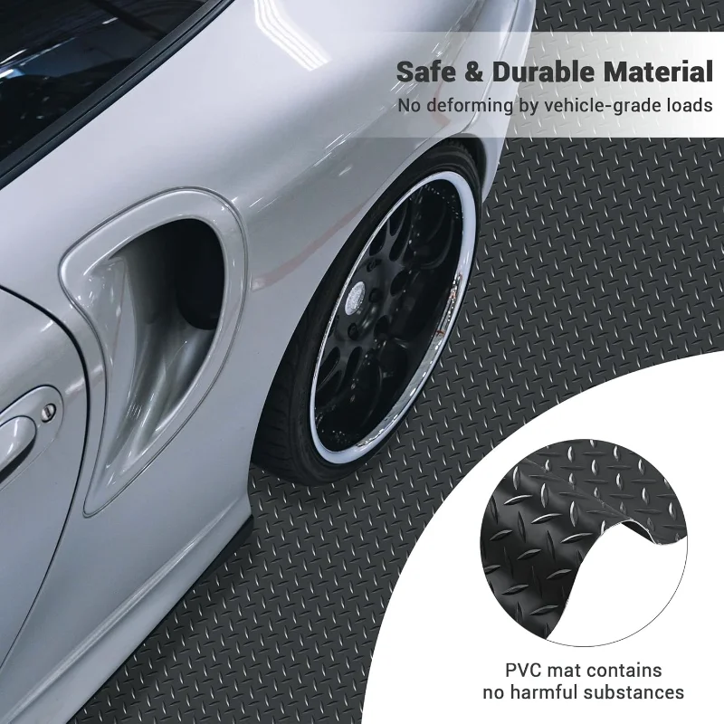 Yescom Heavy Duty Garage Floor Mat, Runner Protector Mat 19.5x6.5Ft, Non-Slip Warehouse Basement Trailer PVC Flooring Roll