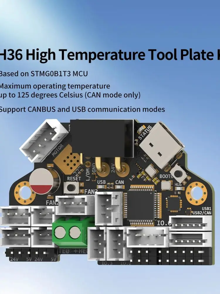 FYSETC H36 V2 Combo Hochtemperaturbeständiges Klipper Canbus Tool Board Kompatibel mit NEMA14/36mm Motor Onboard TMC2209