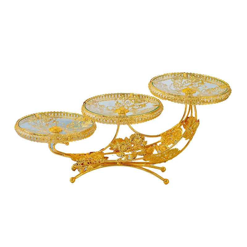 

European style fashion creative circular step high fruit plate living room coffee table multi-layer bicycle fruit plate