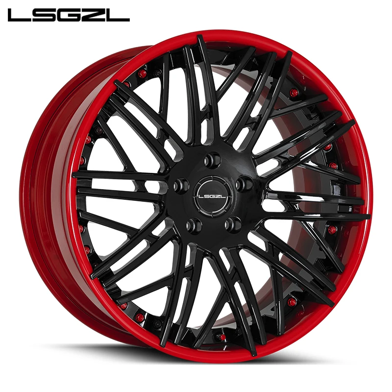 LSGZL Juego de 3 Ruedas Forjadas de 16-28 Pulgadas para SUV 4x4 Todoterreno, Llanta de Aluminio, Diseño de Llanta de Aleación para Automóvil 5x105/108/112/114.3/120