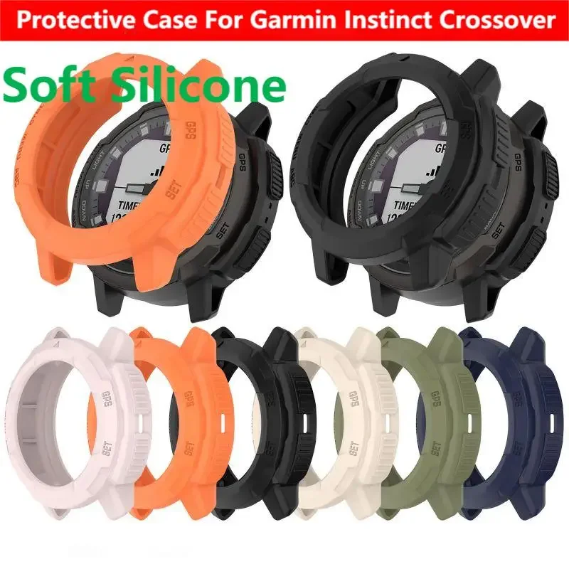 Pokrowiec ochronny z TPU na pasek do inteligentnego zegarka Garmin Instinct Crossover przezroczysty miękki silikonowy ochraniacz na zderzak akcesoria