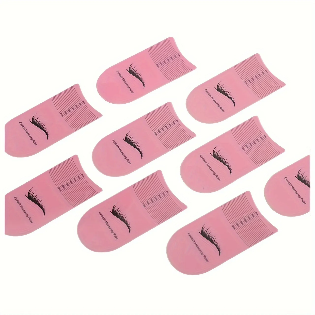10Pcs Professional Eyelash Measuring Ruler Symmetrical Eyebrow Mapping Card Lash Extension Tools Makeup Measurement Accessories