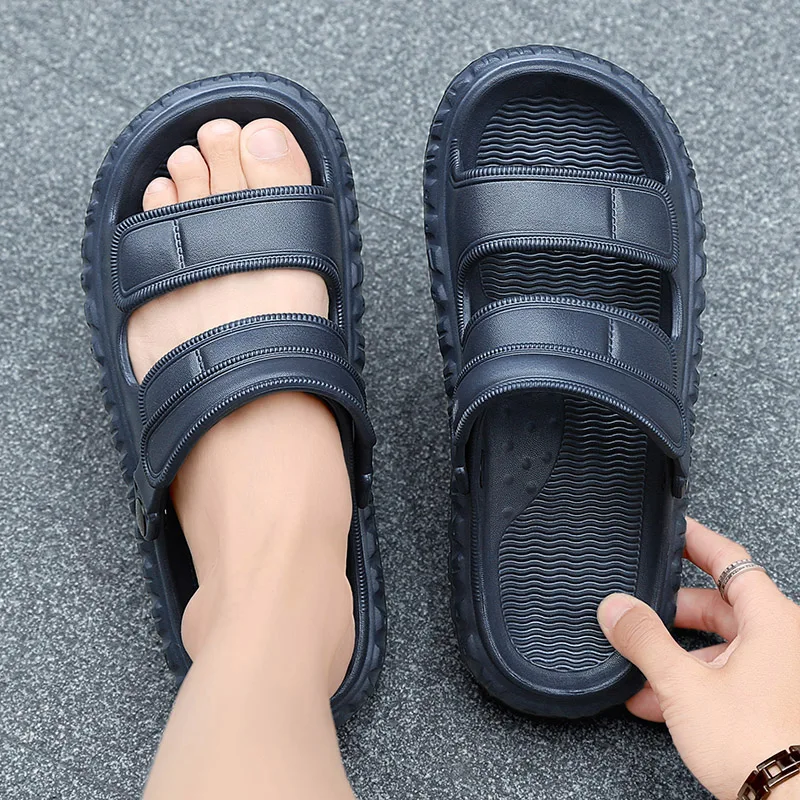 Summer Plus Size Men's Sandals Outdoor Casual Sports Slippers Leather Garden Shoes Anti Slle Roman Shoes Beach Flip Garden Shoes - view 6