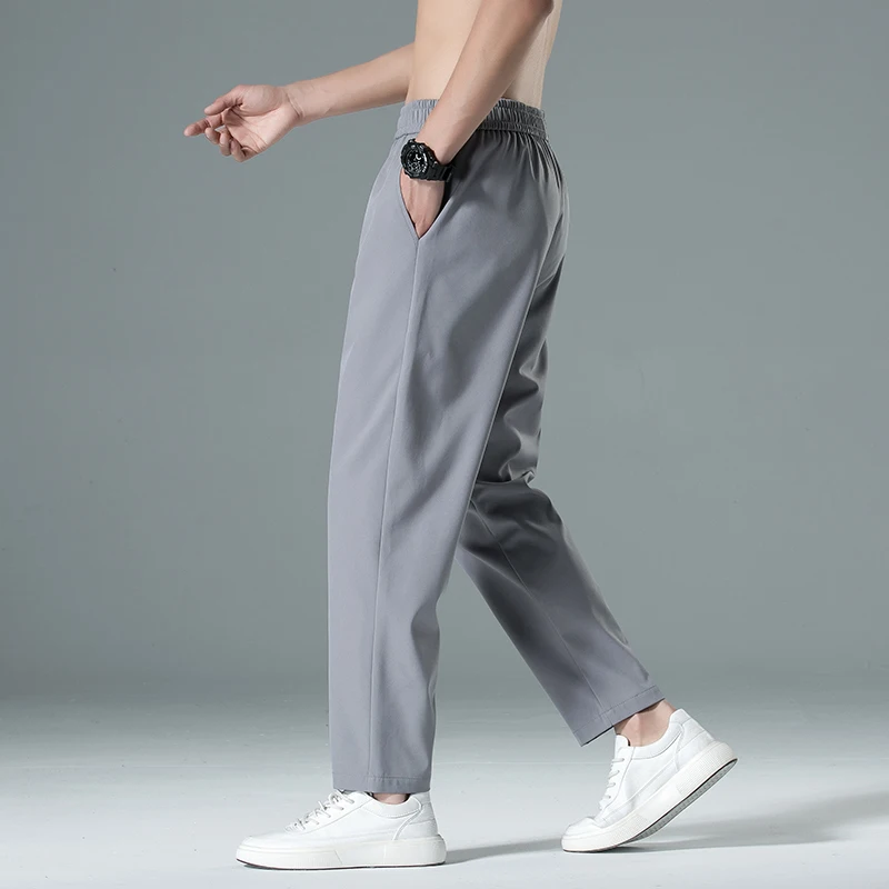 Men's Wide Leg Pants 2022 New Loose Casual Thin Ice Silk Pants Comfortable Home Pants Light Quick Dry Jogging Pants 7XL 8XL 9XL