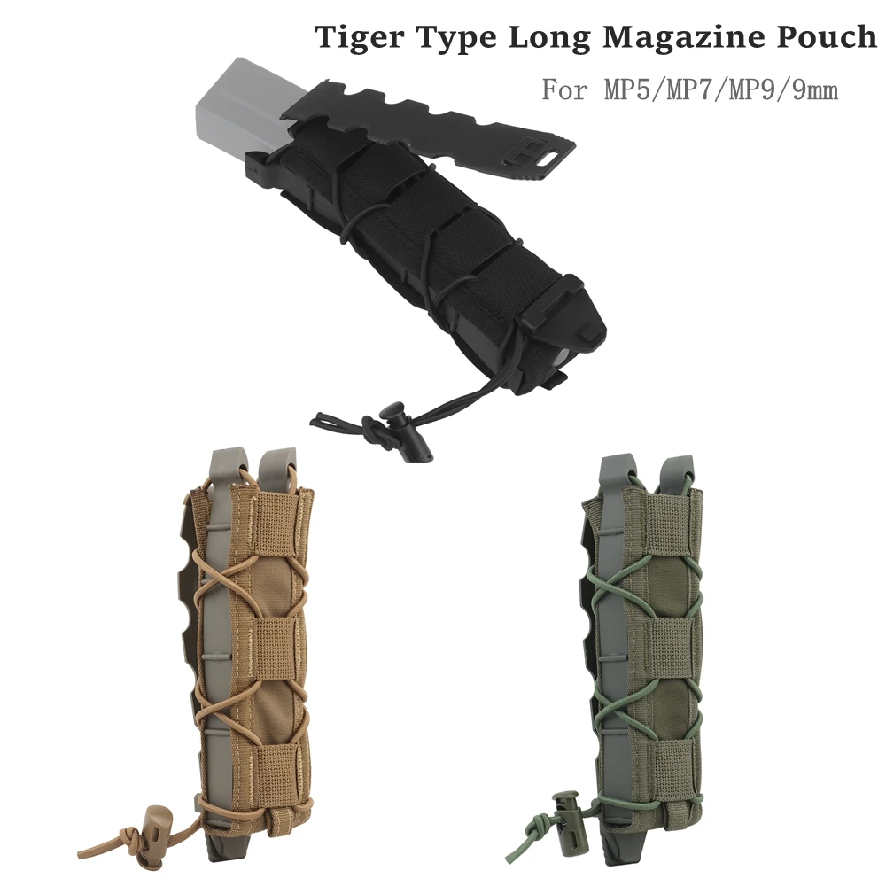 Offene Einzel-Magazintasche für MP7, MP5, MP9 – Molle Tiger Typ Langmagazintasche