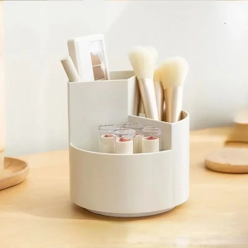 360° Rotating Makeup Brush Holder Cosmet Storag Box Makeup Organiser Lipsticks Make Up Container Vanity Organizer Box Mirror