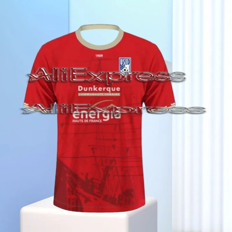 

25/26 Mens Dunkerque Football Shirt Sportwear Oversized Training Soccer Uniform Breathable Unisex Jersey Tee moto t-shirts