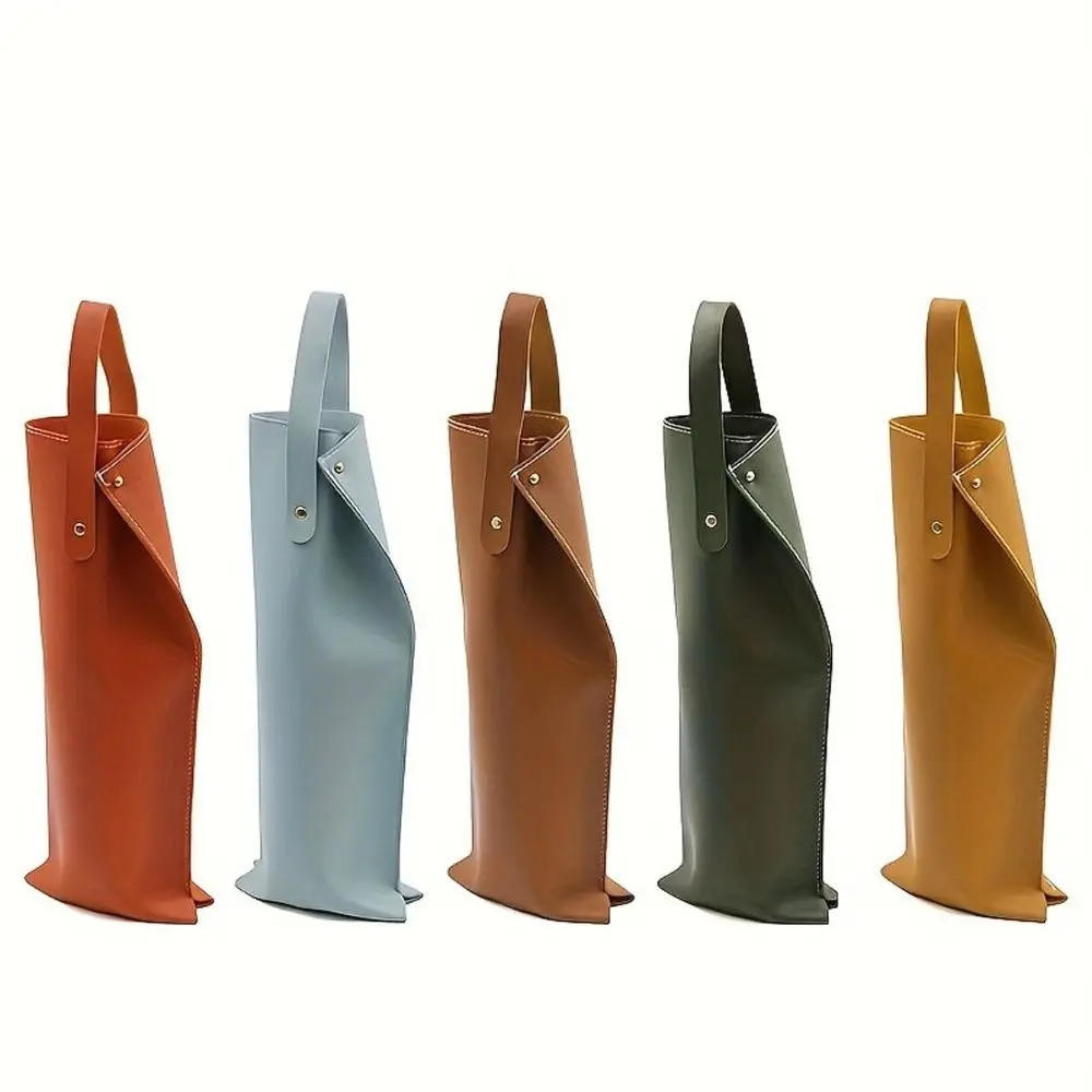 

Luxury Reusable Wine Packaging Bag Faux Leather Protective Design Wine Tote Carrier with Handle Wine Bottle Bag Picnic Party