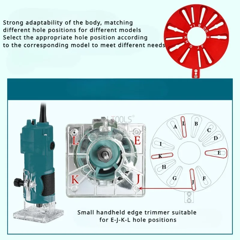 Upgrade Milling Groove Bracket Base for Trimmer Machine Edge Guide Positioning Circle Cutting Board Tool Woodworking Router Jig