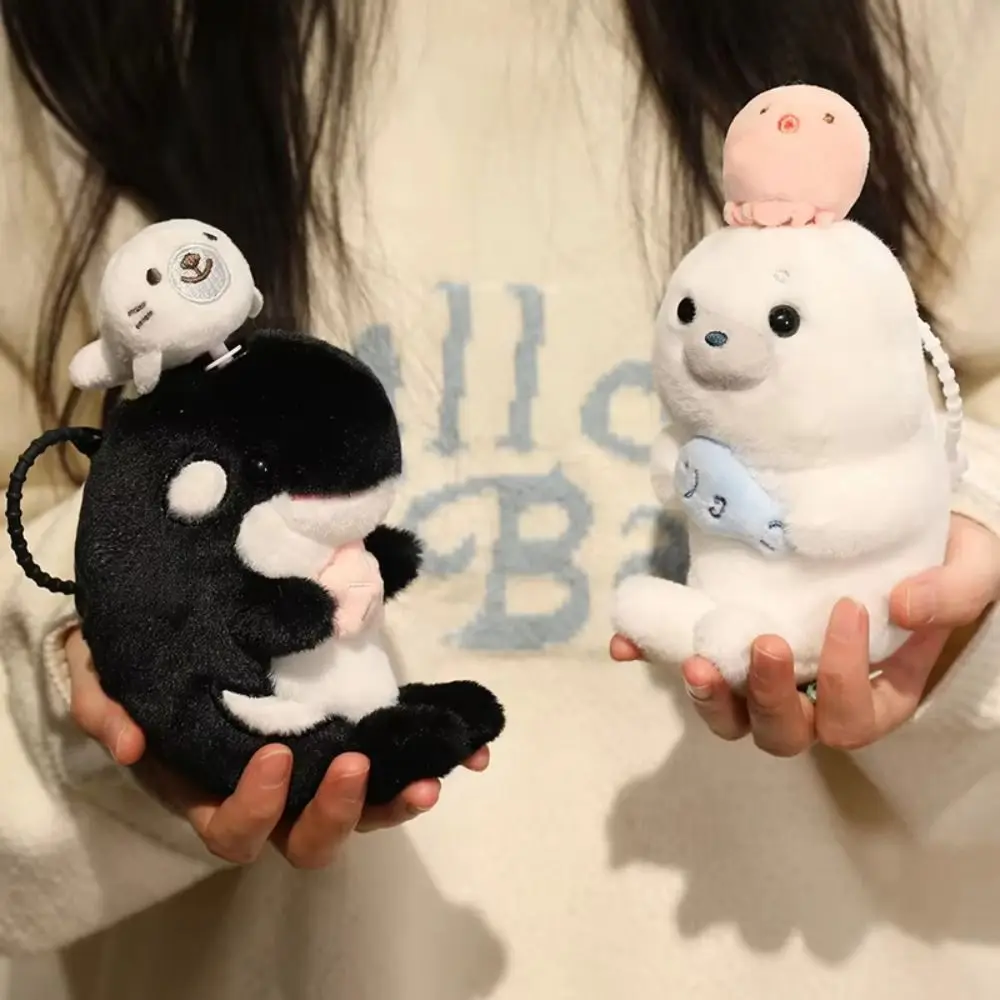 Boys Girls Sea Animal Otter Seal Stuffed Animal Marine Organism Shark Platypus Rotatable 15CM Stuffed Otter Children