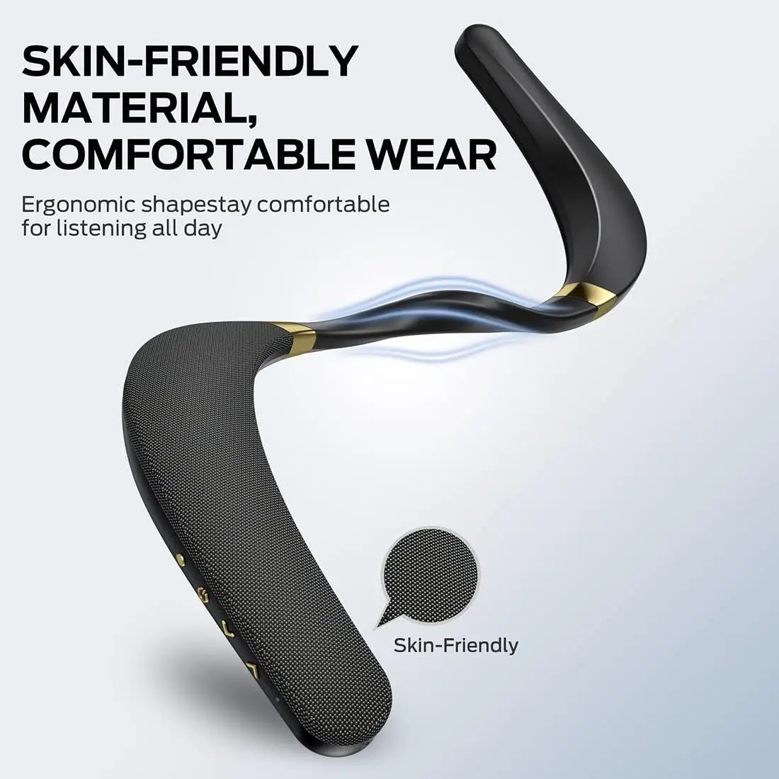 Alto-falante Bluetooth sem fio Monster Boomerang, alto-falante de pescoço, faixa de pescoço, impermeável, wearable, reprodução 12H, som estéreo 3D, IPX7